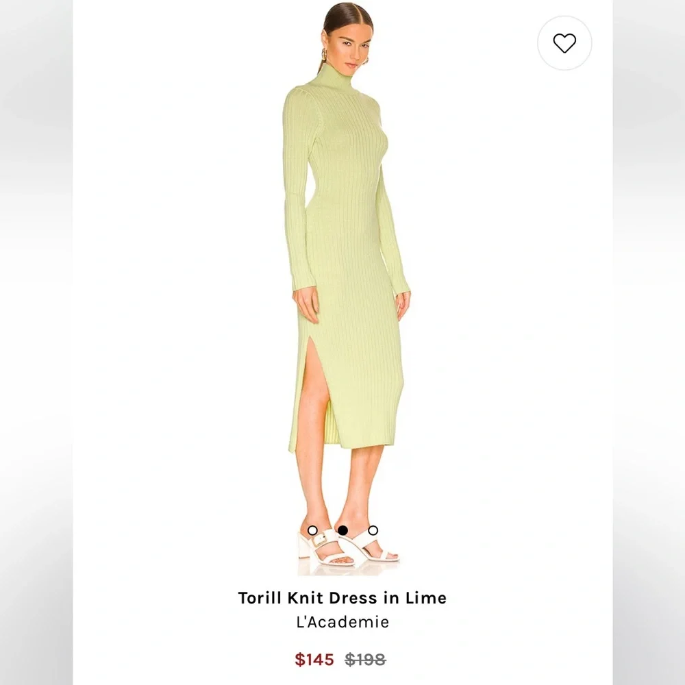 L’Academie Torill knit dress in lime - Picture 2 of 5